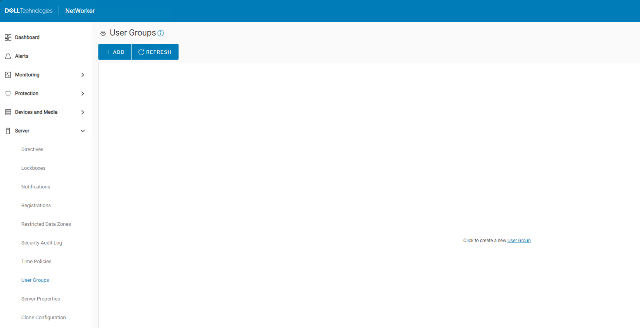 NWUI does not show any User Groups when logged in as Administrator account