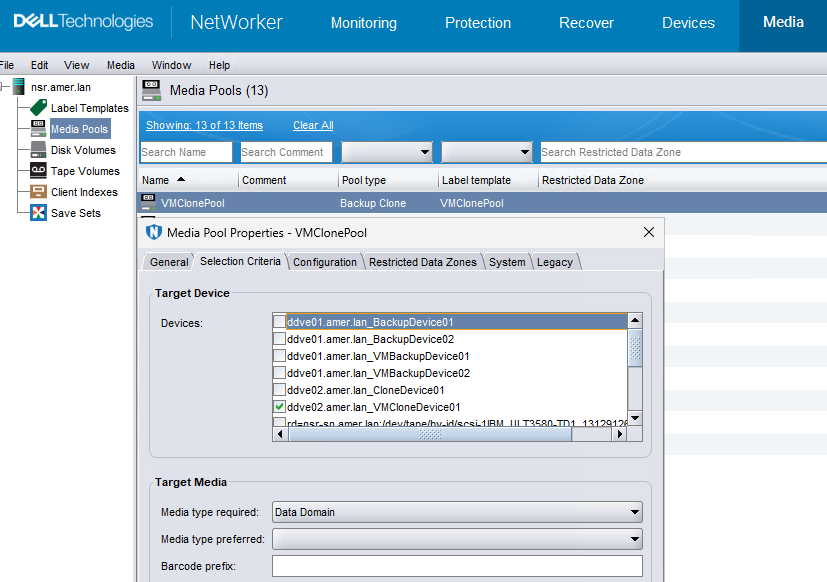 Media Pools Selection Criteria