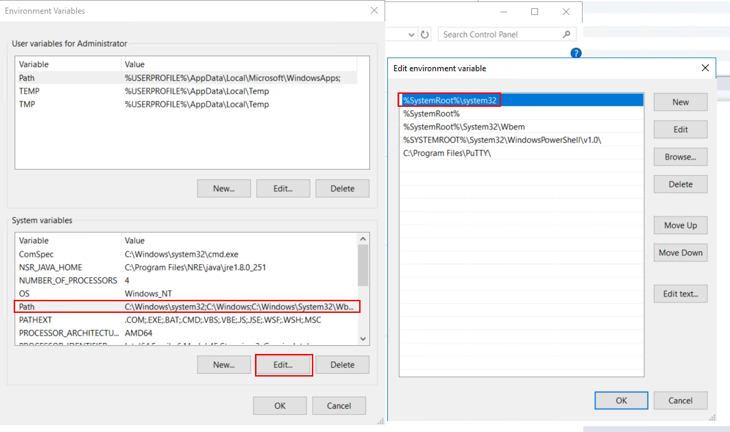 System Path variables