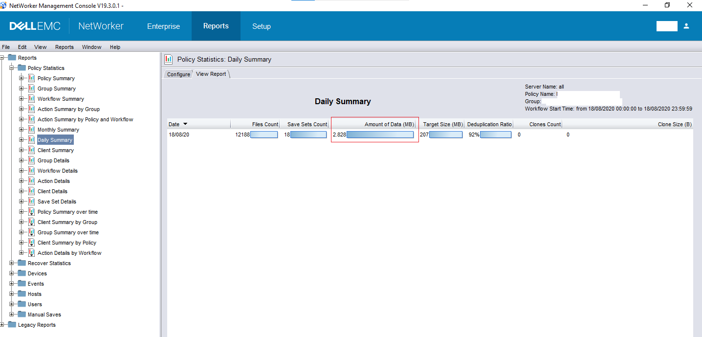 NMC reports shows different amount of data