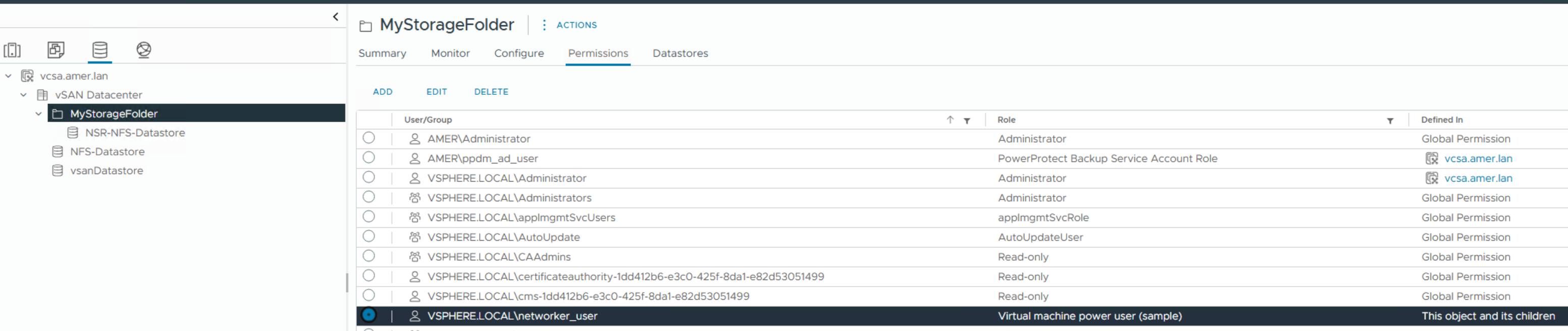 Storage Folder Permissions