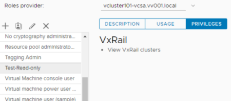Screenshot of role creation