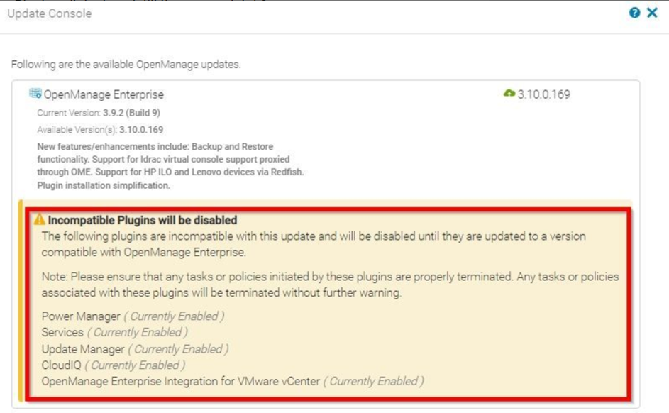 "Incompatible Plugins will be disabled" error message