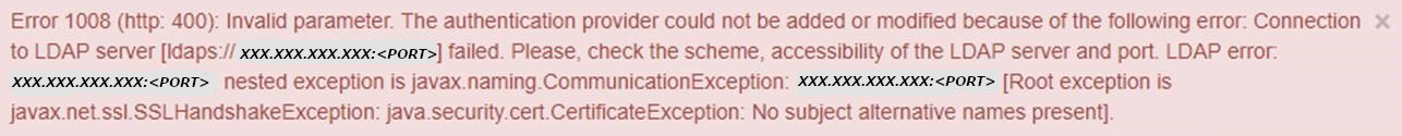 error screen