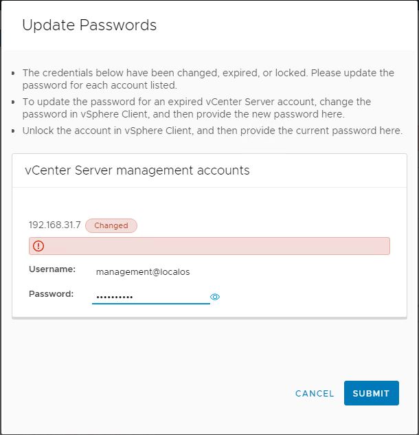 Update the password