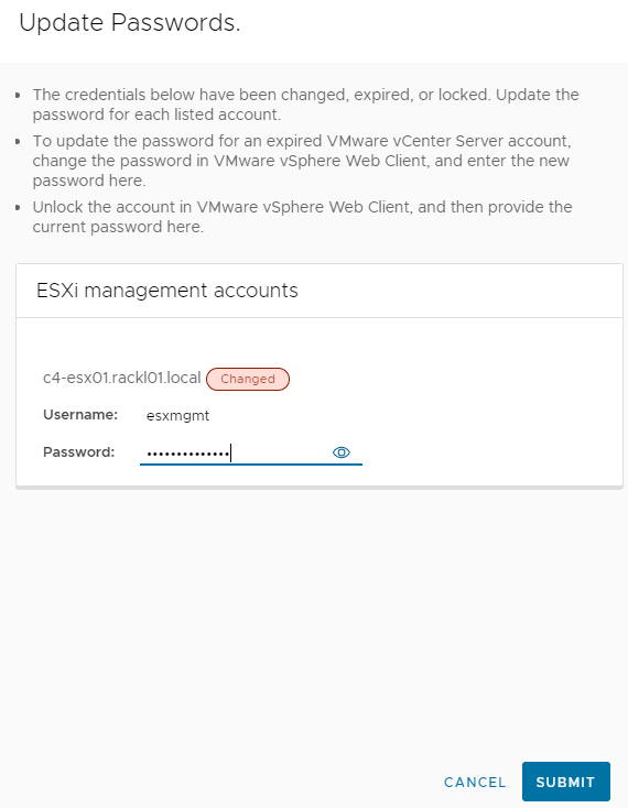 Update passwords