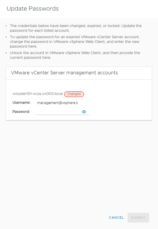 input the updated password