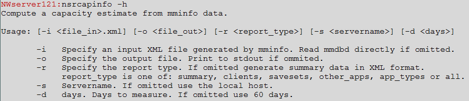 nsrcapinfo example