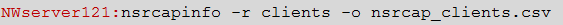 nsrcapinfo client report command nsrcapinfo -r clients -o nsrcap_nsrclients.csv