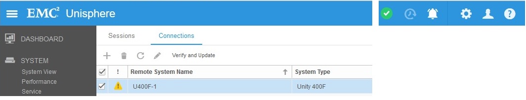 Connessioni EMC Unisphere