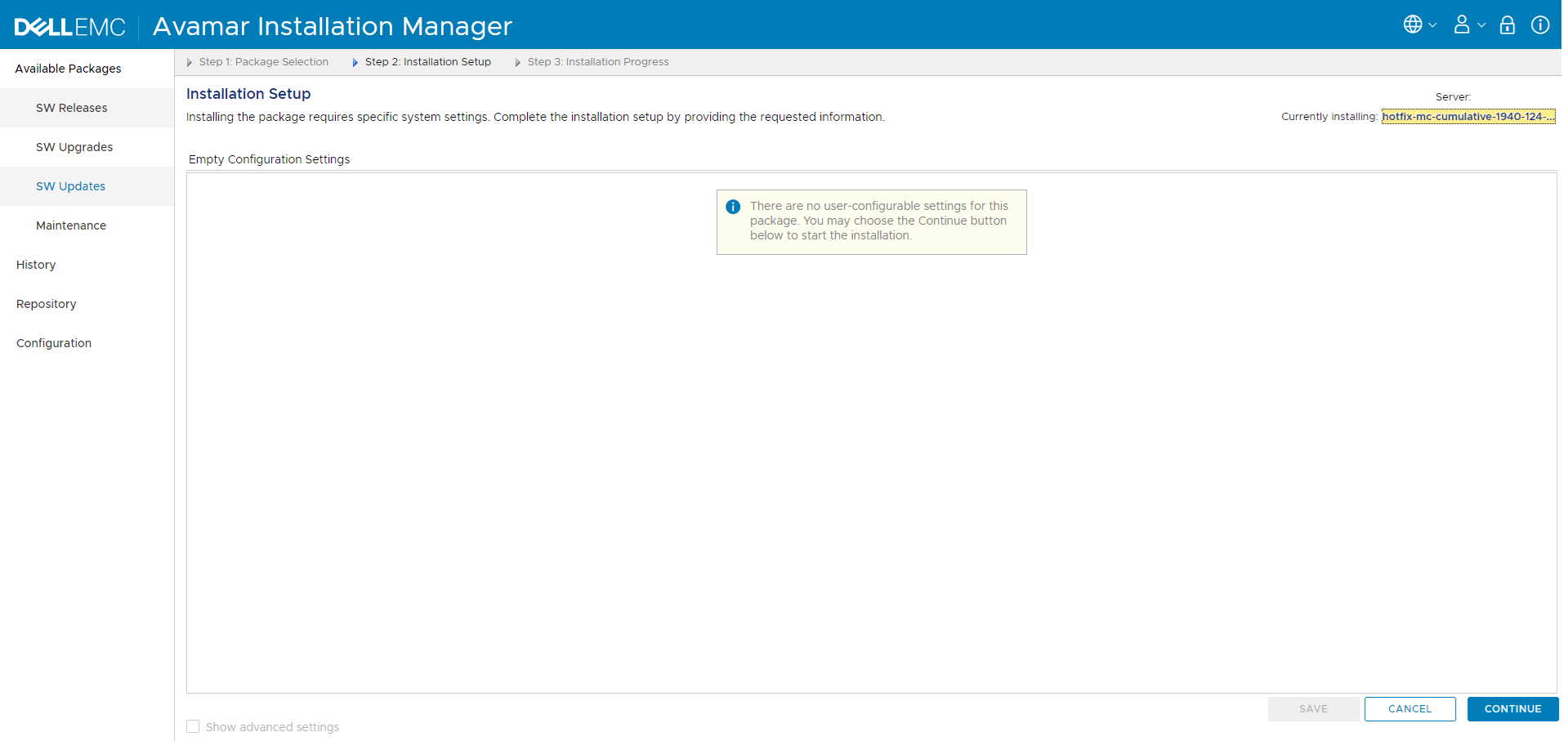 Avamar Installation Manager