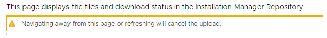 Avamar Installation Manager warning