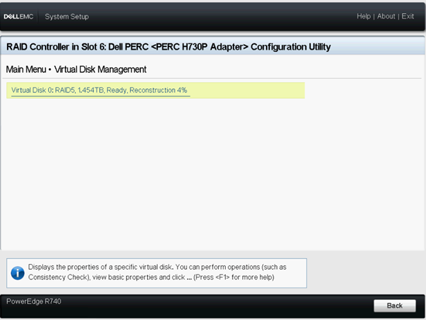 Afficher l’état de l’extension de disque virtuel