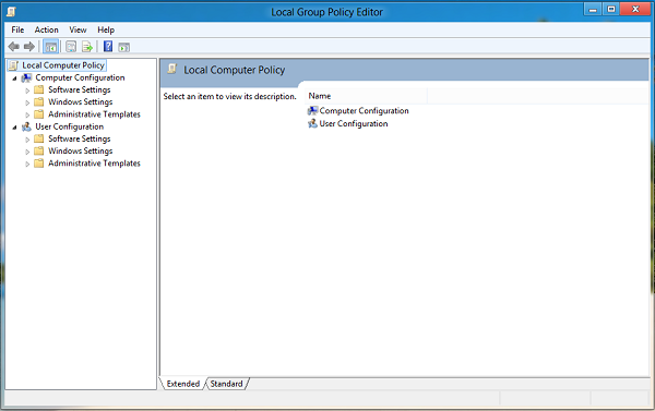 Local Group Policy editor