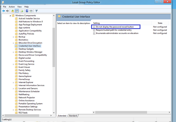 Credential User Interface