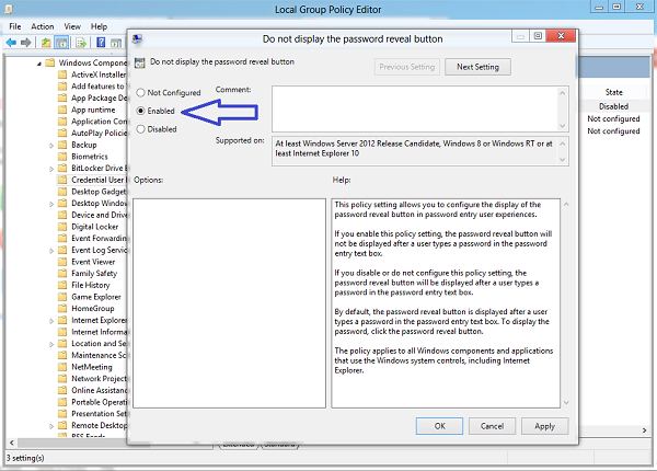 Do not display the password reveal button