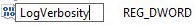 将 DWORD 命名为 LogVerbosity