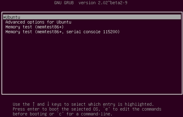 the option for&nbsp;Ubuntu