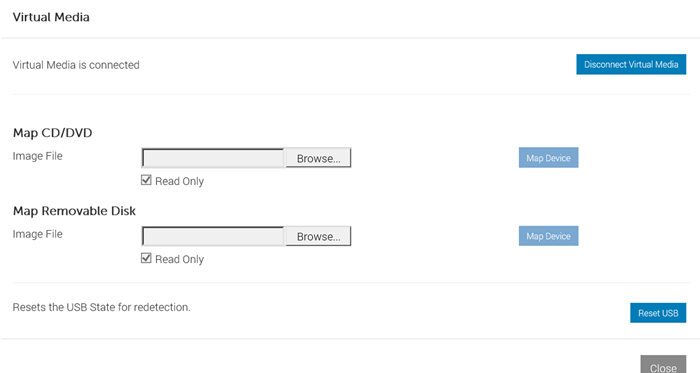 iDRAC9 Virtual Media UI