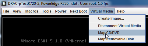 iDRAC8メディアの選択