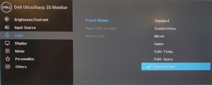Dell Monitor Color Temperature Option