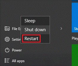 Opciones de reinicio/apagado de Windows&nbsp;10