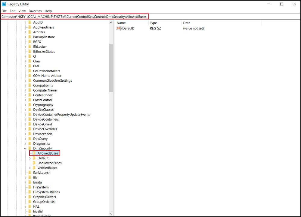 Registro de Windows 10