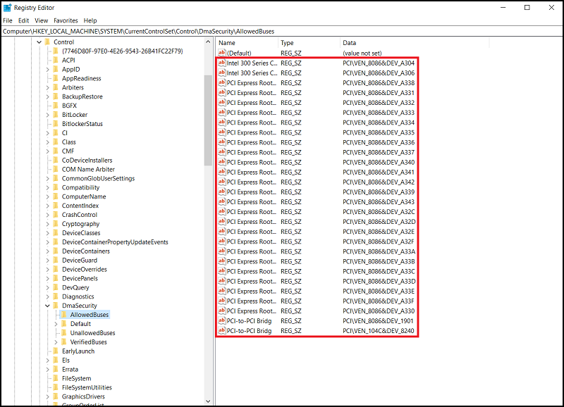 Registro de Windows 10