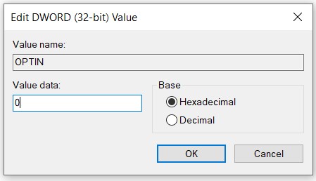 Double-clicking OPTIN