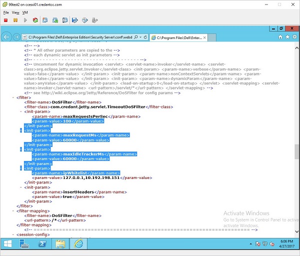 Opdater maxRequestMs og maxIdleTrackMs