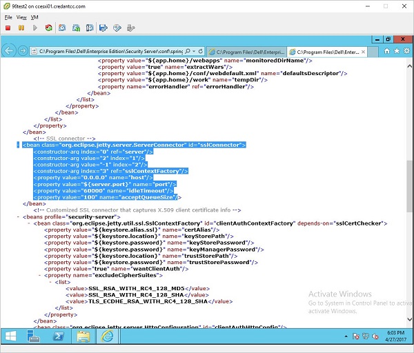 Erste idleTimeout-Variable