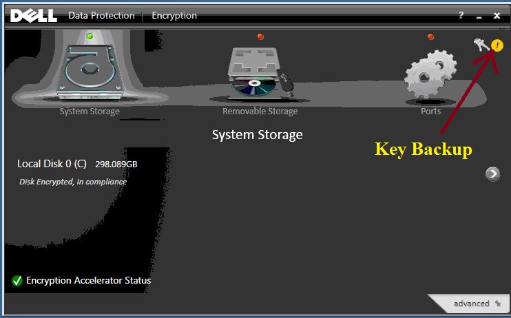 Dell Data Protection | Encryption status