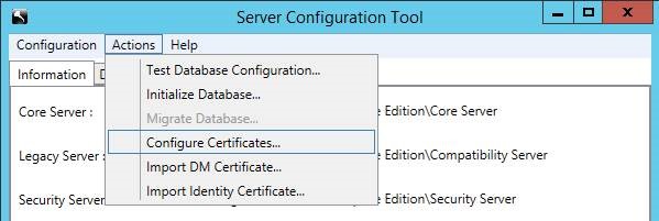 Accédez à Configurer les certificats
