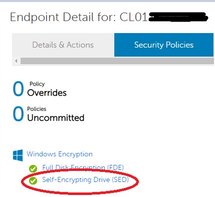 Kliknij opcję Self-Encrypting Drive (SED)