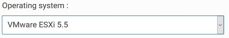 운영 체제 드롭다운