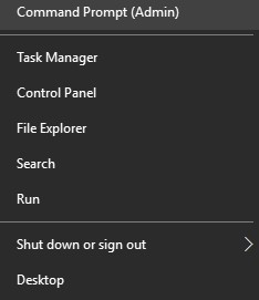 Select Command Prompt (Admin)