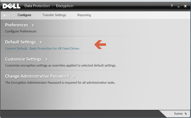 Click Default Settings