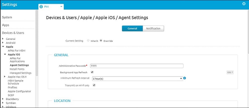 Configurazione delle impostazioni dell'agent