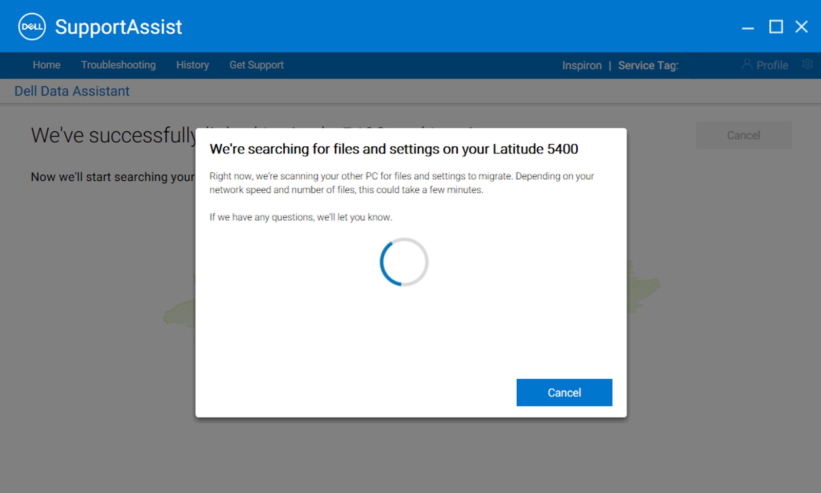 새 PC(Dell Migrate에 대한 사전 검사 실행)