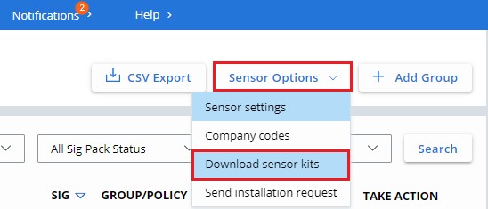 Download sensor kits