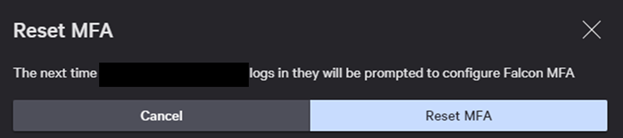 Reset MFA