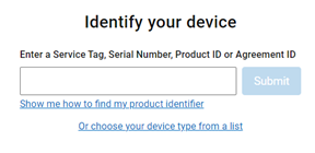 Enter your Service Tag