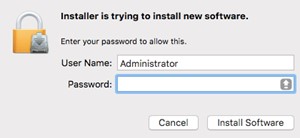 Populating administrator credentials