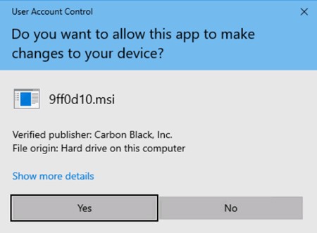 User Account Control prompt