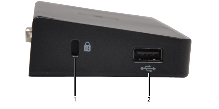 Left view of Dell SuperSpeed USB 3.0 docking station
