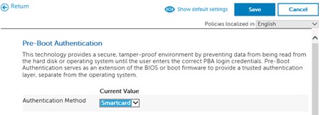Modify the SED Authentication Method from Password to Smartcard