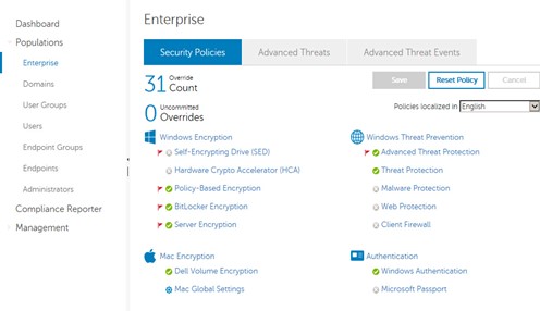 Click Security Policies tab