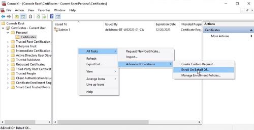 Click Enroll on Behalf of