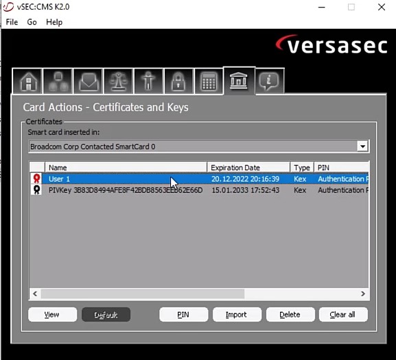 Certificate appears in list