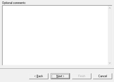 Optional comment field